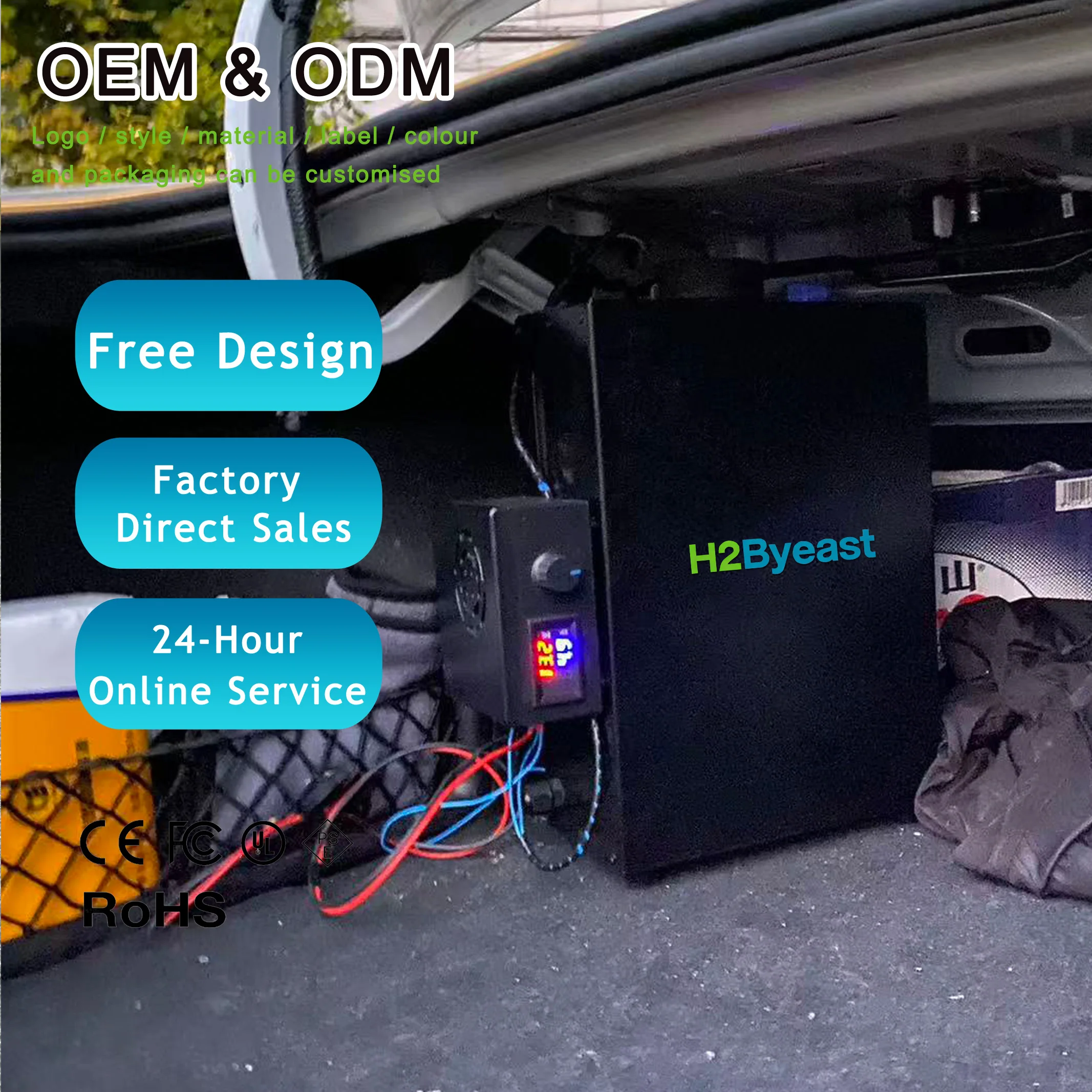 High-concentration OEM Latest Portable 1.8L Generador Hho Car System Kit 12v Hydrogen Generator Gas Hho Generator Kit for Sale