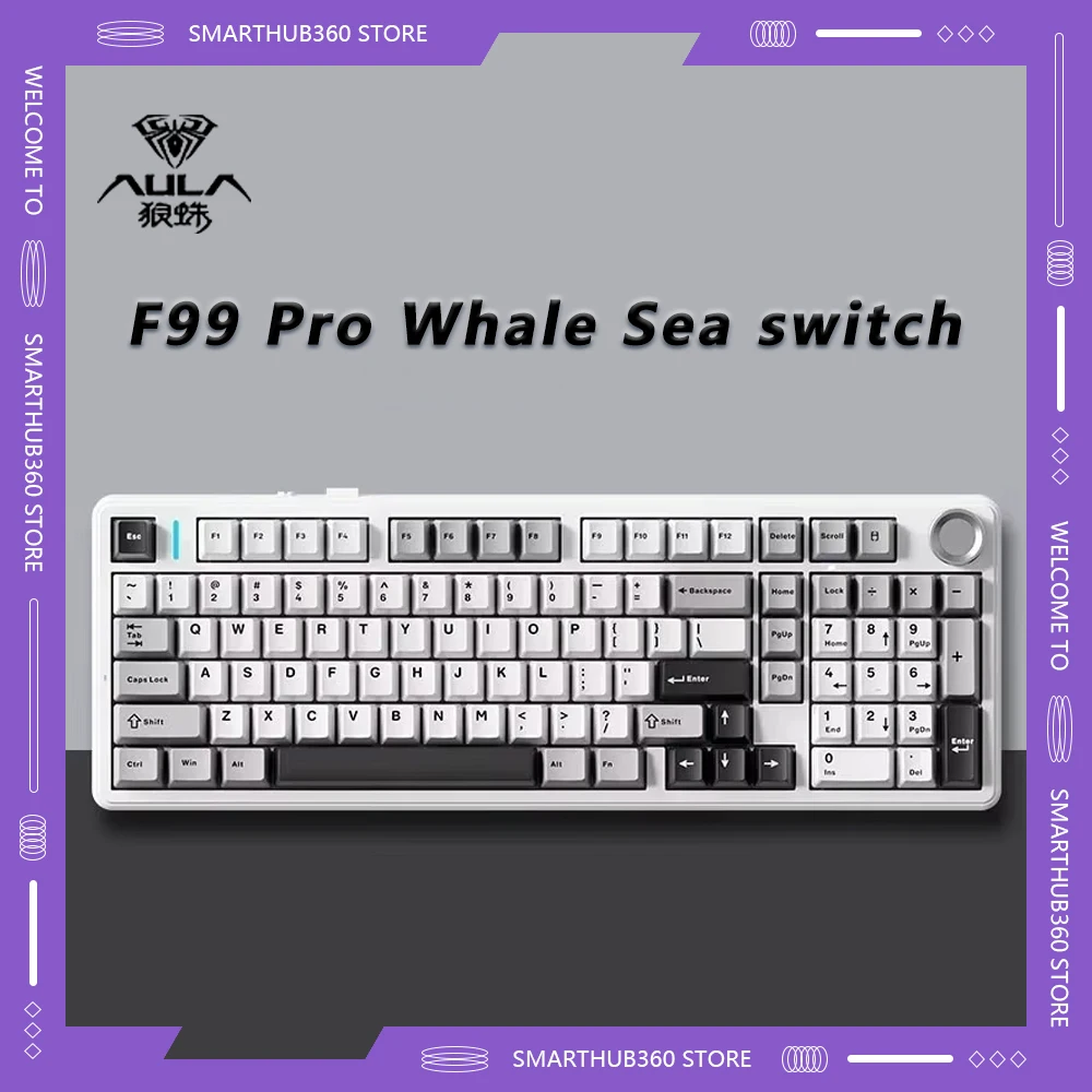 

AULA F99/F99 Pro Dark Kingdom Mechanical Keyboards RGB Hot Swappable Keyboard for Gaming Wireless Bluetooth Wired 3 Mode 98 Key