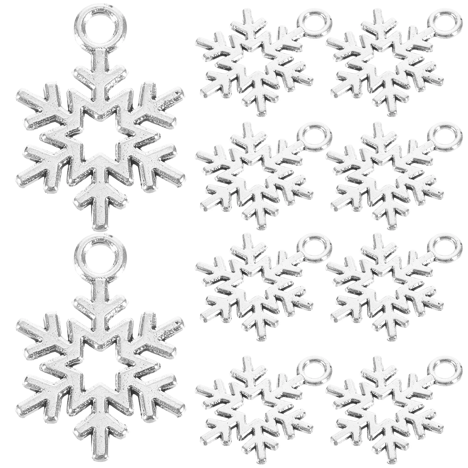 

100 Pcs Snowflake Pendant Ornaments Shape Party Christmas Decor Charms Jewelry Hollow Out