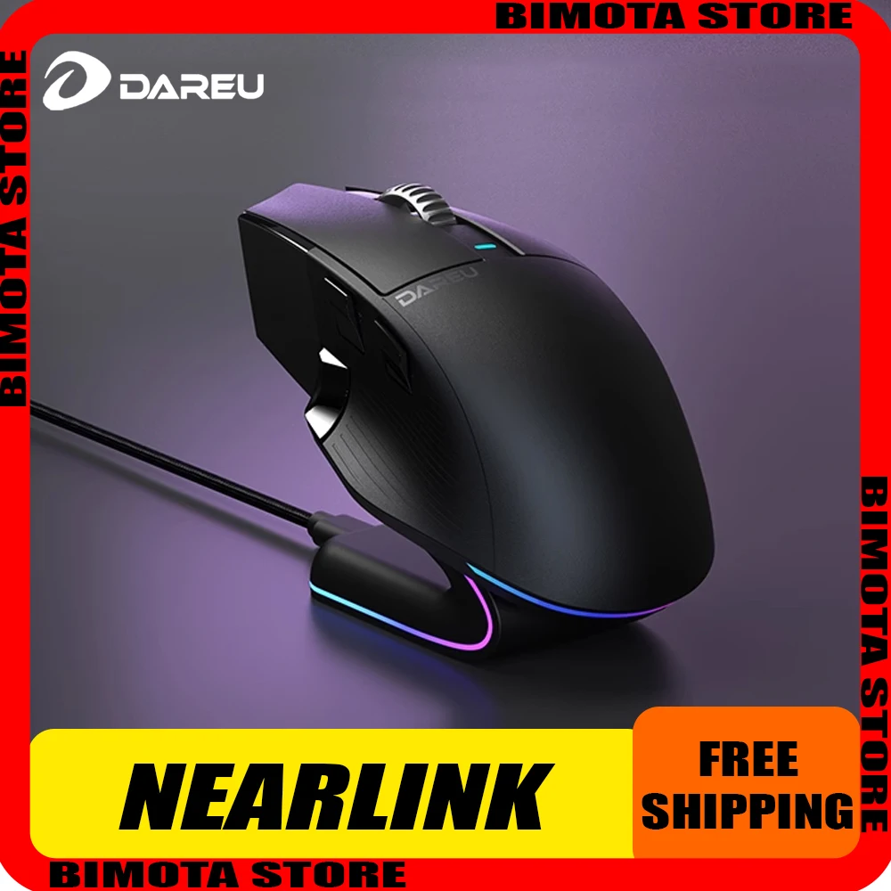 

New DAREU A980pro Electric Engine Edition Mouse 8K Nearlink Customized P3950 Sensor Wireless Gaming Mouse Three Mode RGB PC Game