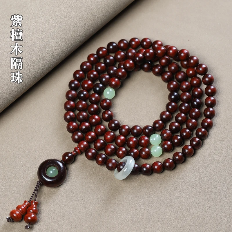 

Rosewood Luminous Flexible Ring Accessories 108 Men's and Women's High Oil Density Buddha Beads Collectables-Autograph Bracelet