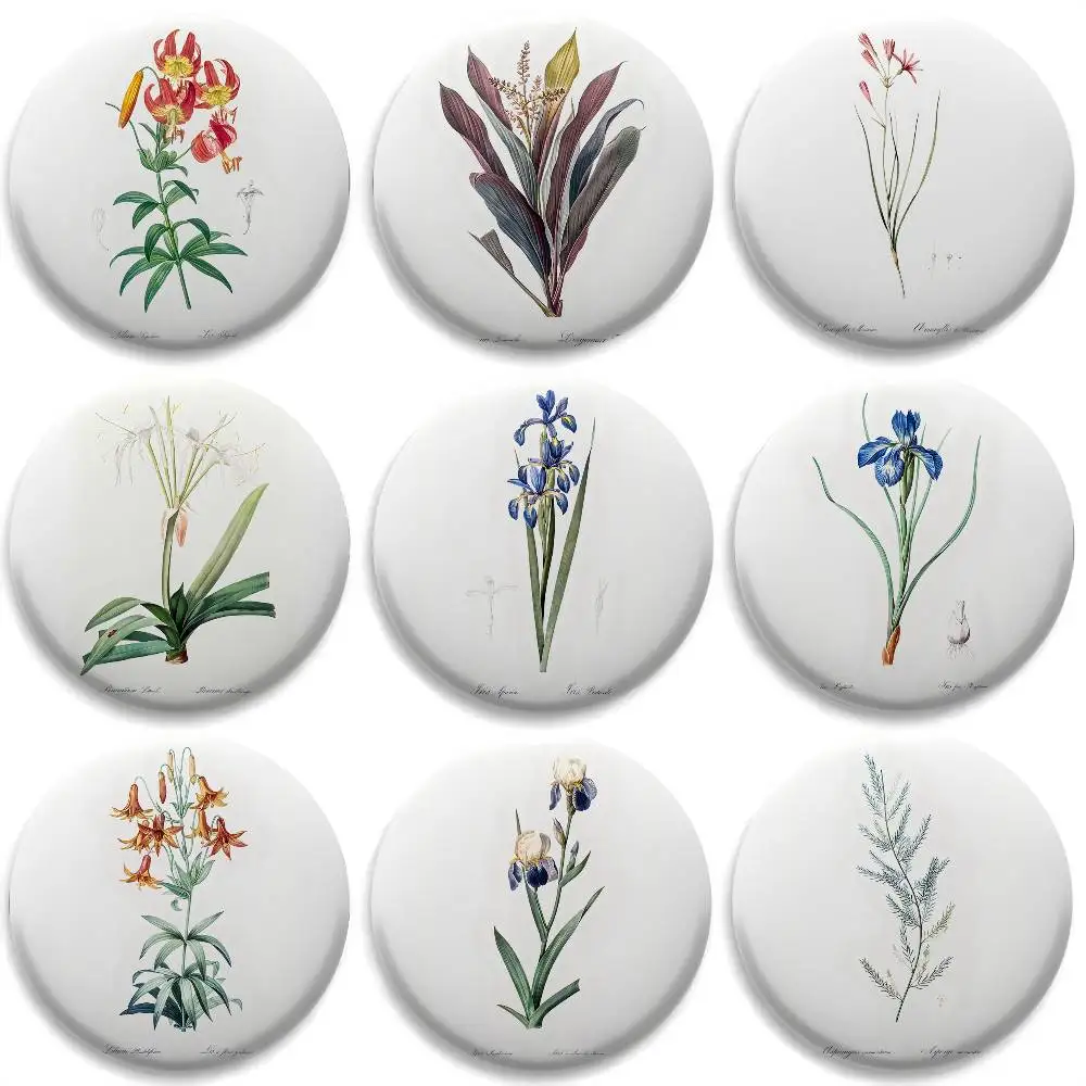 

Artistic Fashion Wildflower Simple Badges Round Exquisite Badge Brooches Creative Pins For Clothes Hat Backpack Gift Accessories