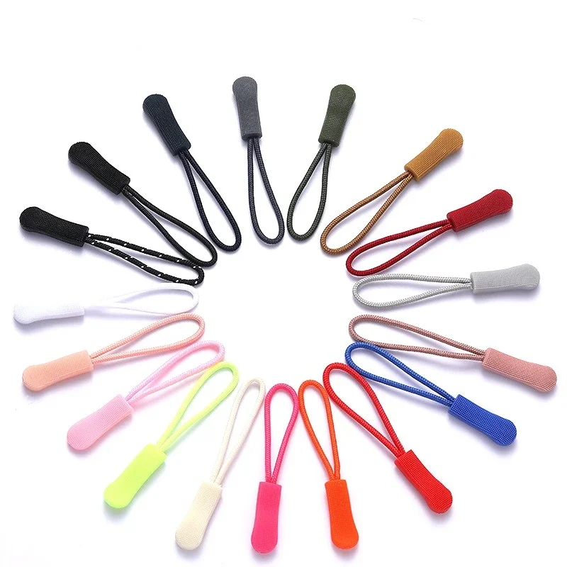 10pcs/set PVC removable zipper head clothes bag zipper head accessories non-slip small pendant tail rope zipper rope