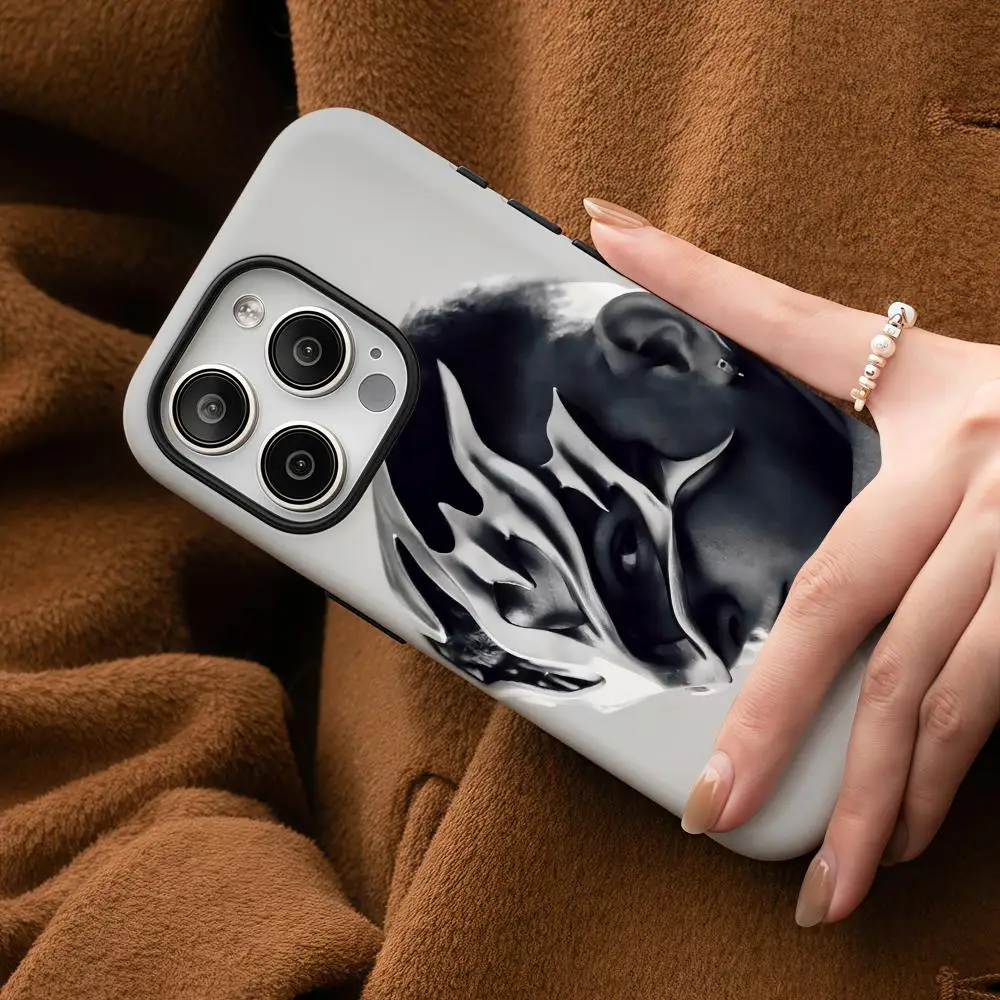 حافظة هاتف J San Jorge المعاد تدويره لهاتف آيفون 17 16 15 14 13 12 Pro Max Plus لامعة عالية الدقة ذات طبقة مزدوجة غلاف صلب سائل