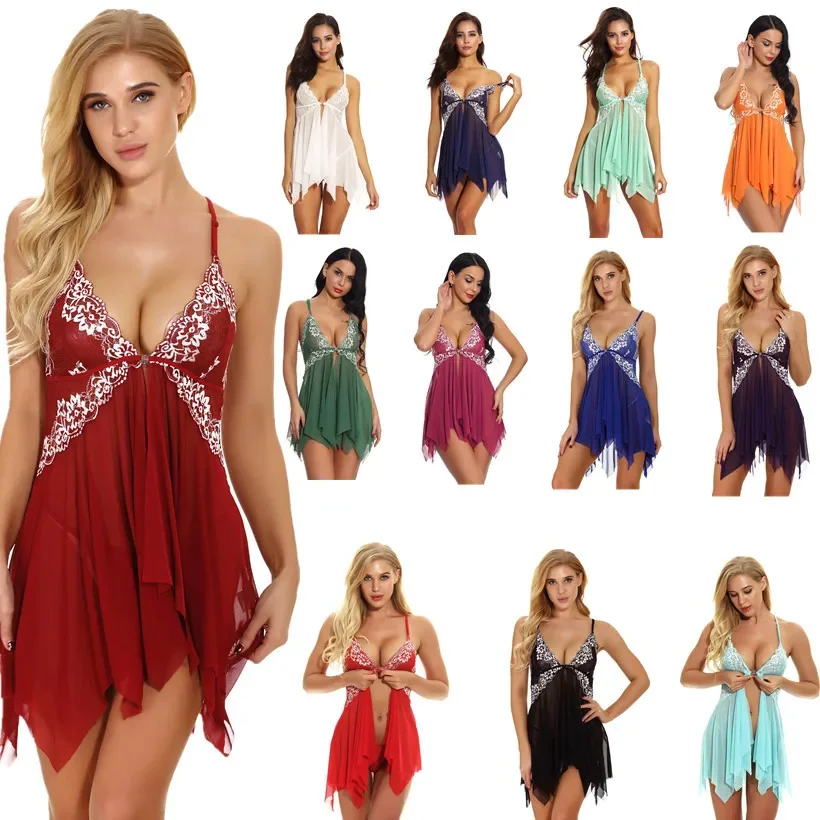 

Women Nightdress Sexy Lingerie Irregular Dress Lace Suspenders Plus Size Corset Dress Pajamas Lenceria Bodys Sexy Mujer