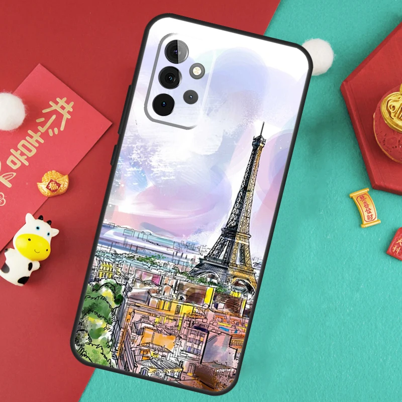 France Paris Eiffel Tower Case For Samsung Galaxy A55 A35 A25 A15 A14 A34 A54 A53 A33 A23 A13 A12 A52 A51 A32 Cover