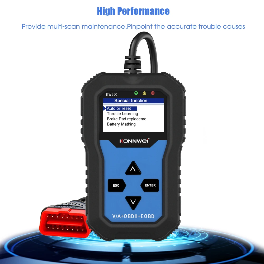 KW350 Multifunctional Auto Diagnostic Tool for Cars Car Diagnostic OBDII Scanner Auto Code Reader