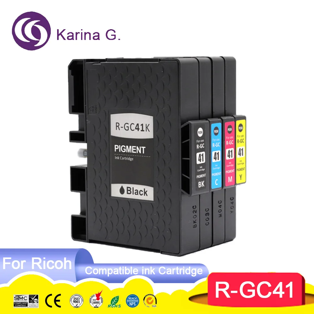 GC-41 GC41 Premium Color Compatible Pigment Ink Cartridge for Ricoh Aficio SG 3110DNw/3110SFNw/3100SNw/2100N SG 3110DN SG 7100DN