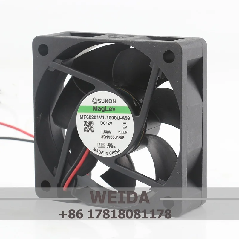 cooling fan Original Sunon DC 12V 1.58W AC EC frequency converter chassis MF60201V1-1000U-A99 6020 60X60X20MM 6CM