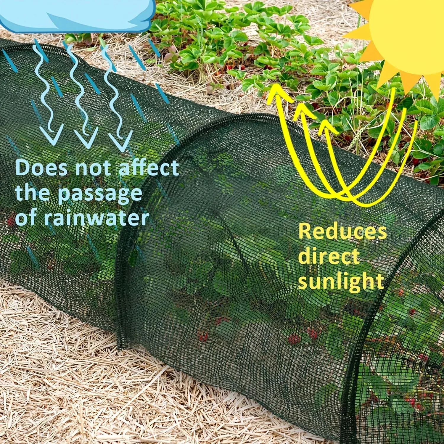 1/2pcs collapsible black mesh tunnel - uv protection bird & insect barrier for backyard farms & greenhouses durable cover for