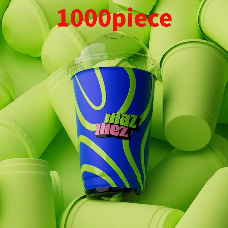 

10 00piece.Custom.One-Stop Custom Solution Paper Cup With Lids Recyclable Take Away Cold Cups Yogurt Cups