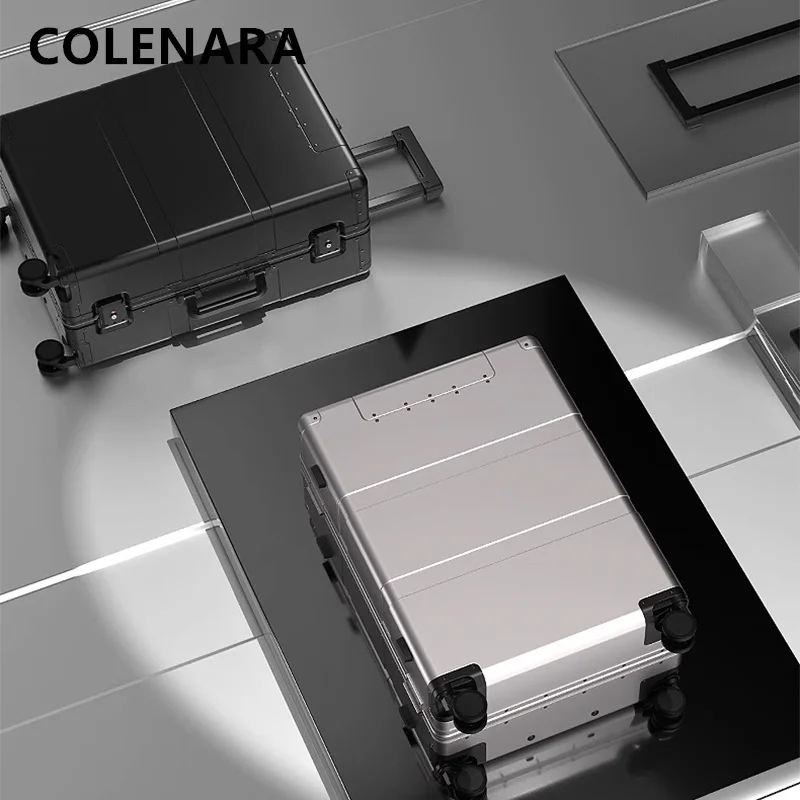 

Мужской чемодан COLENARA, полностью алюминиево-магниевый сплав, посадочный бокс, большая вместительная тележка, 20 "24" 28 дюймов, чемодан на колесиках