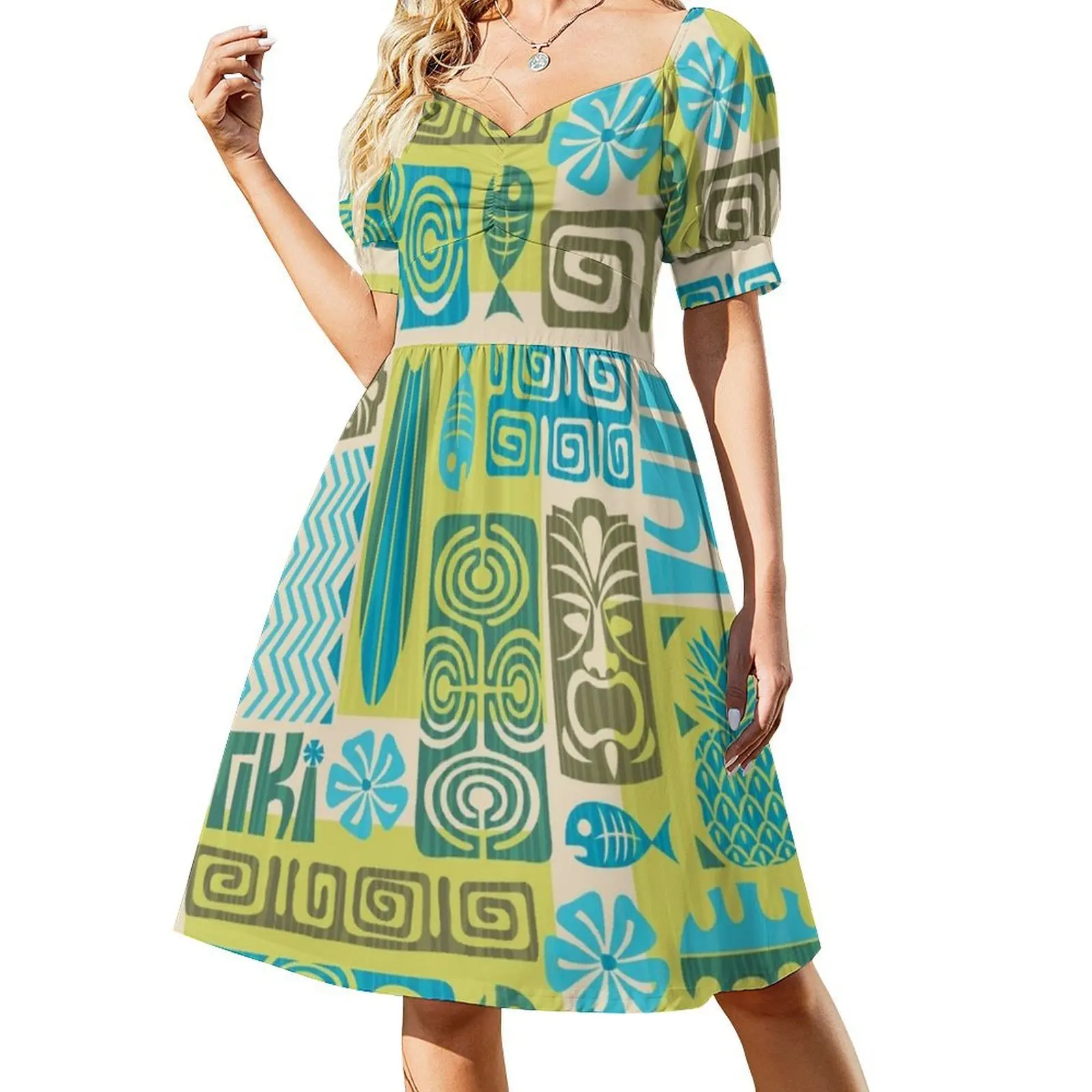 Robe d'été sexy Tiki Totem Hawaïenne - alternate angle