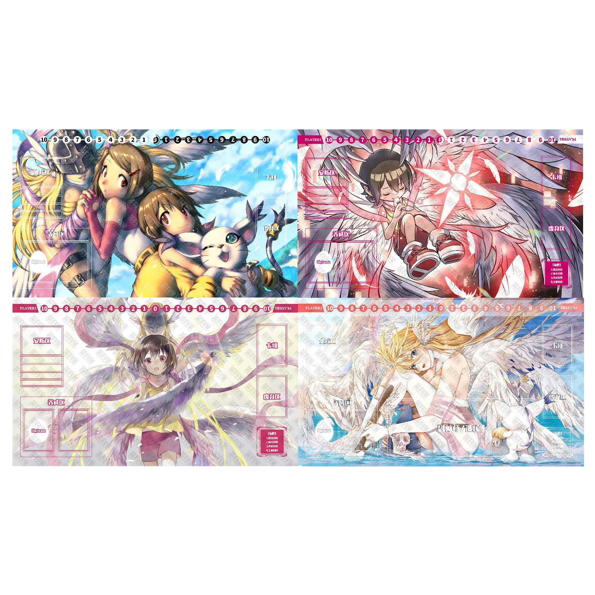 

600X350X2Mm Diy Digimon Adventure Card Battle Mat Angewomon Single Player Board Game Card Duel Plate Battle Mat Gift Toys