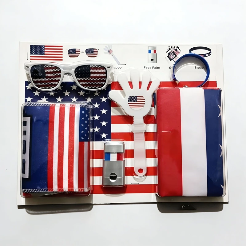 

Colorful Football Cheering Props Flag Glasses Clap Hands Face Paint for Argentine American Soccer Fans
