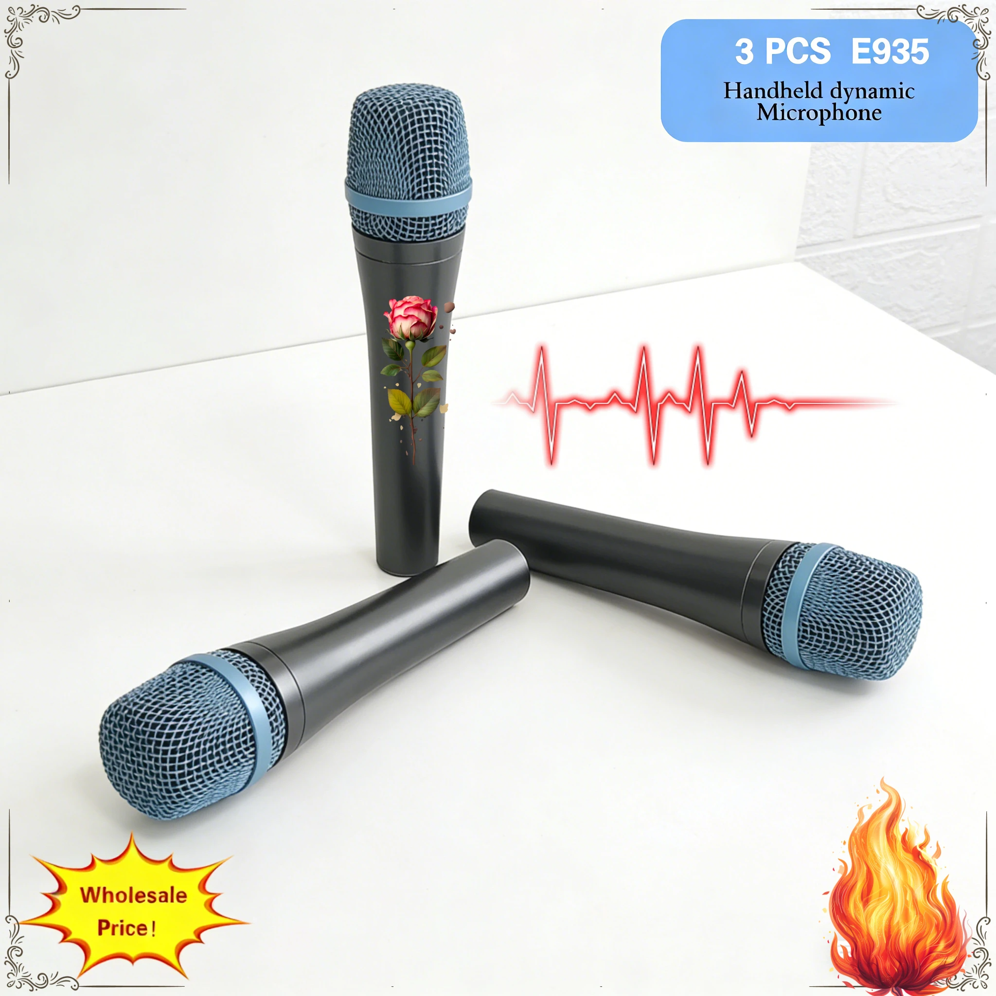 

Новый динамический микрофон серии Evolution 900 E935, 3 шт., для живых выступлений, караоке и аудиоконференций, портативный, для пения.