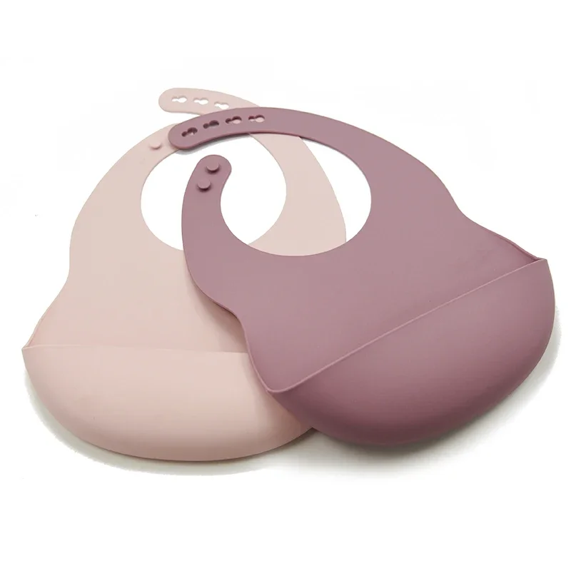 Ensemble de bavoir en silicone imprimé personnalisé pour bébé, sans BPA, qualité alimentaire, imperméable, coloré, alimentation des enfants