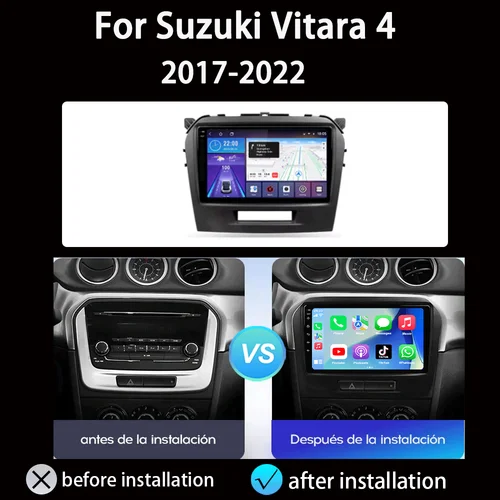 Imagen 2 del producto Android 15 para Suzuki Vitara 4 2017 - 2022 Radio de coche estéreo navegación Multimedia GPS reproductor de vídeo inalámbrico Carplay Auto DSP RDS