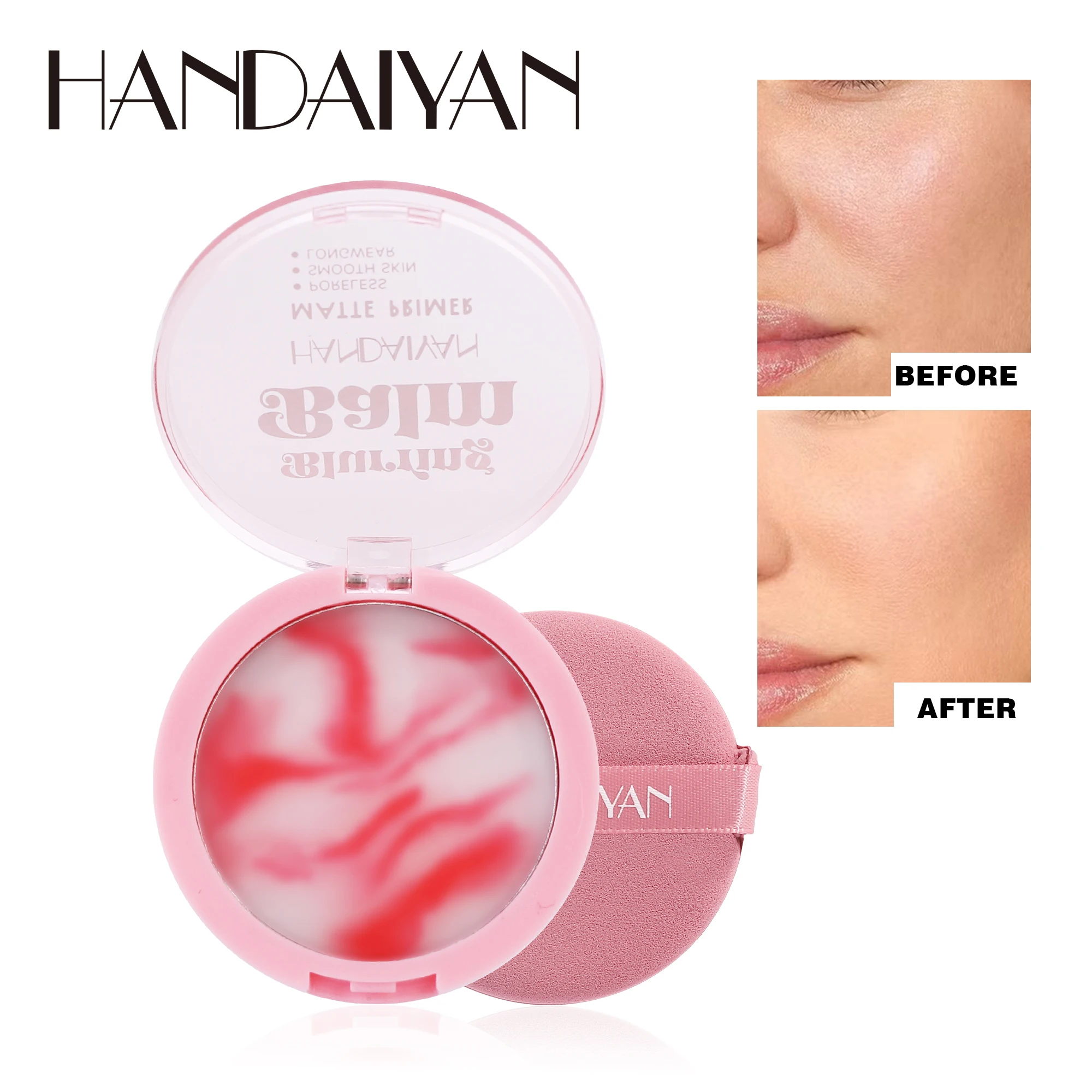 HANDAIYAN-Polvo de ajuste Natural superliso, corrector impermeable prensado, maquillaje facial de larga duración, cosméticos