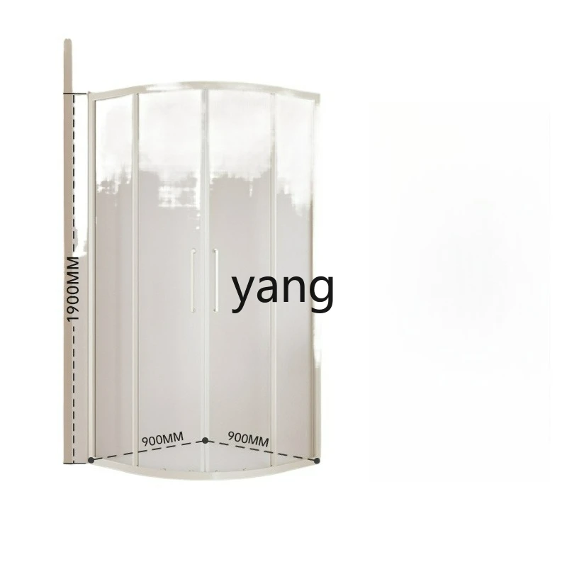 

LTT fan-shaped household integrated shower room bathroom partition dry and wet separation glass sliding door