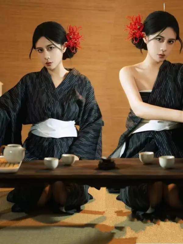 

New Arrival Kimono Robe Samurai Style Japanese Traditional Kimono Bathrobe for Studio Photography Travel Snapshots Women's Fa...