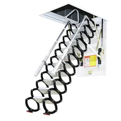 Attic ladder with hatch Telescopic folding attic stairs drop ceiling ladders hinge  for 6.56 feet-13.12 feet custom