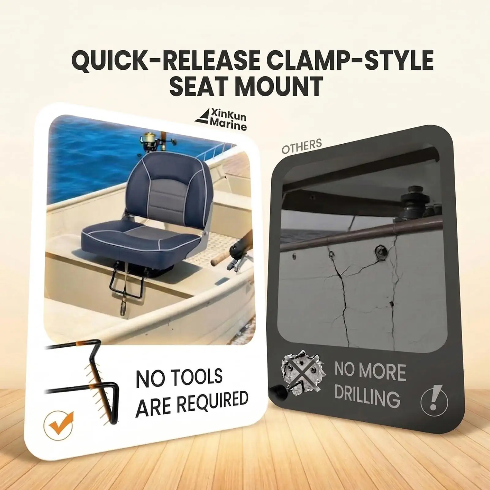 Boat Seat Swivel Base Mount Pedestal Mount Sturdy Smooth Rotation Attachment Easy Installation Replace Parts Black Hardware