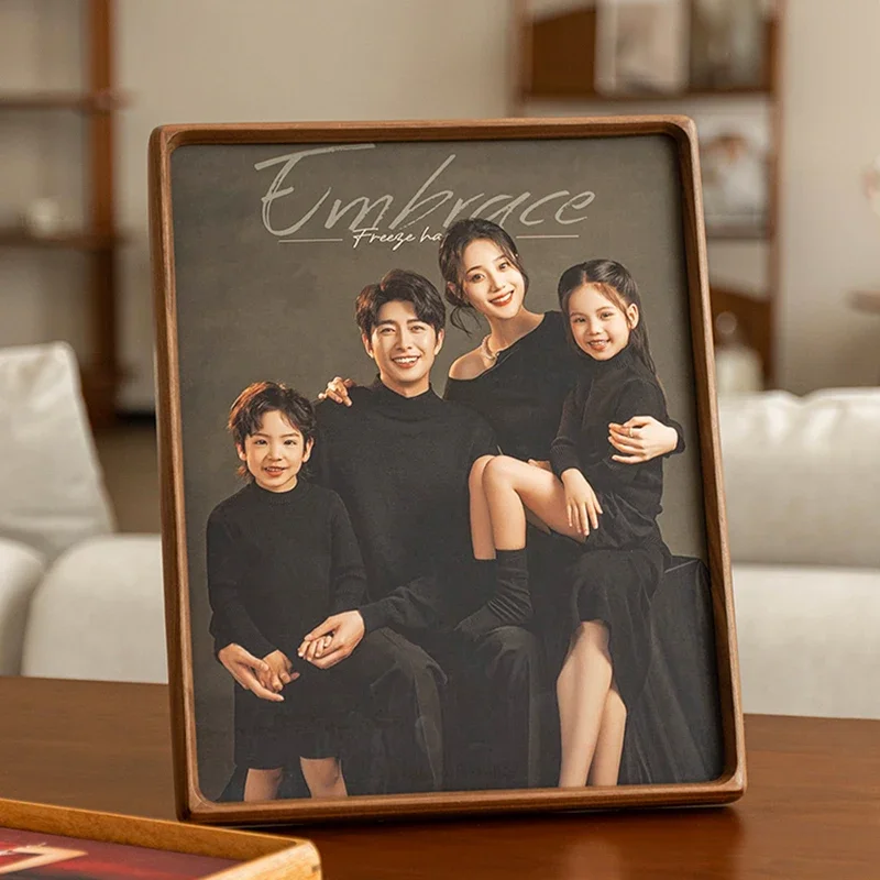 Black Walnut Solid Wood Picture Frame Elegant Desktop Display Premium Wooden Artwork Frame for Home Décor