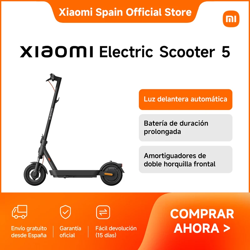 Official | Xiaomi Electric Scooter 5, Front Double Fork Shock Absorbers, Long Lasting Battery, Automatic Front Light