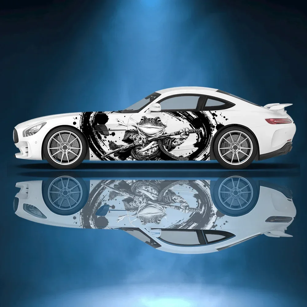 

Black Frog Samurai Car Side Sticker Decoration, PVC Waterproof Scratch Resistant Decal, Car Protection, Auto Accessories Gift