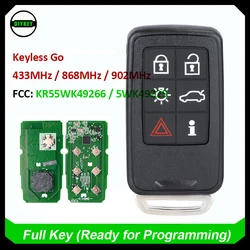 DIYKEY KR55WK49266 / 5WK49225 Keyless Go Smart Remote Key Fob 6 Button FSK 902MHz / 868MHz 434MHz for VOLVO S60 S80 V40 V60 V70