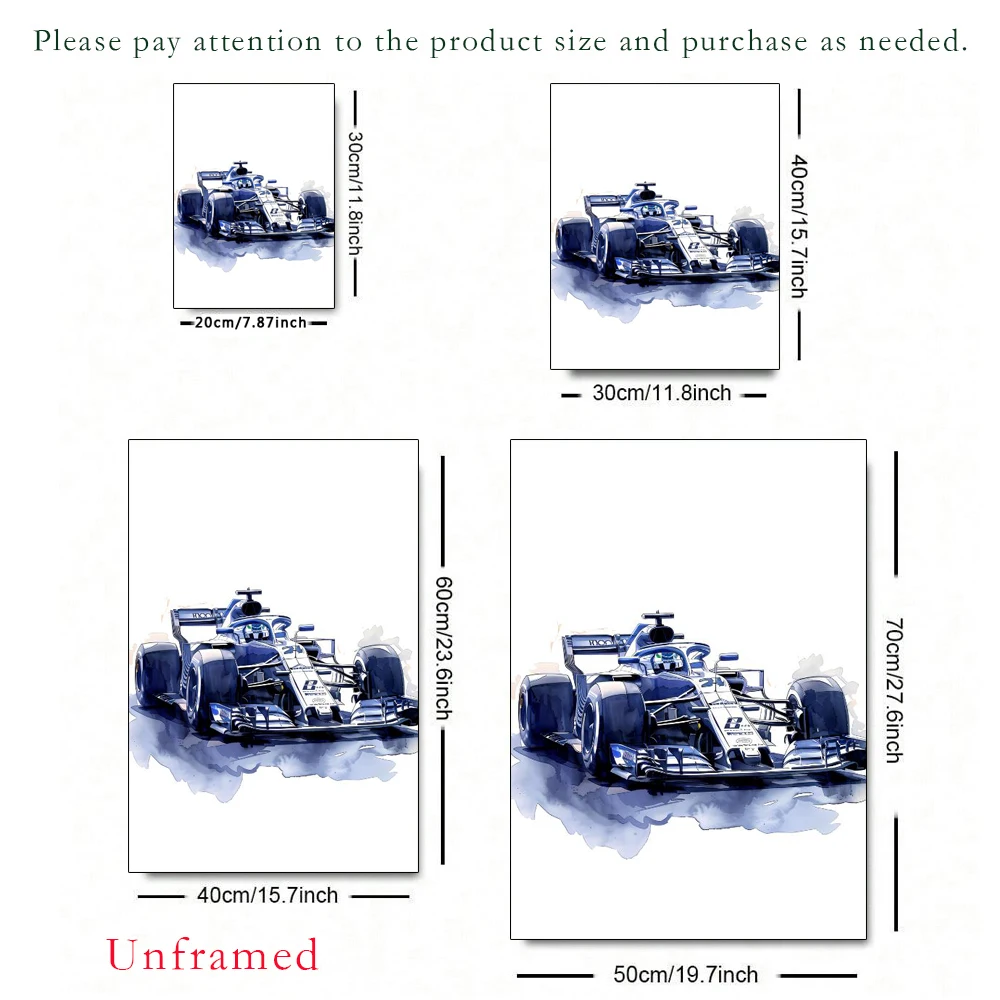 3pcs Set Custom Canvas Wall Art - Custom Race Car Wall Art Set - Kids Room Decor, Sports Car Theme - Personalized Kids Room Wall