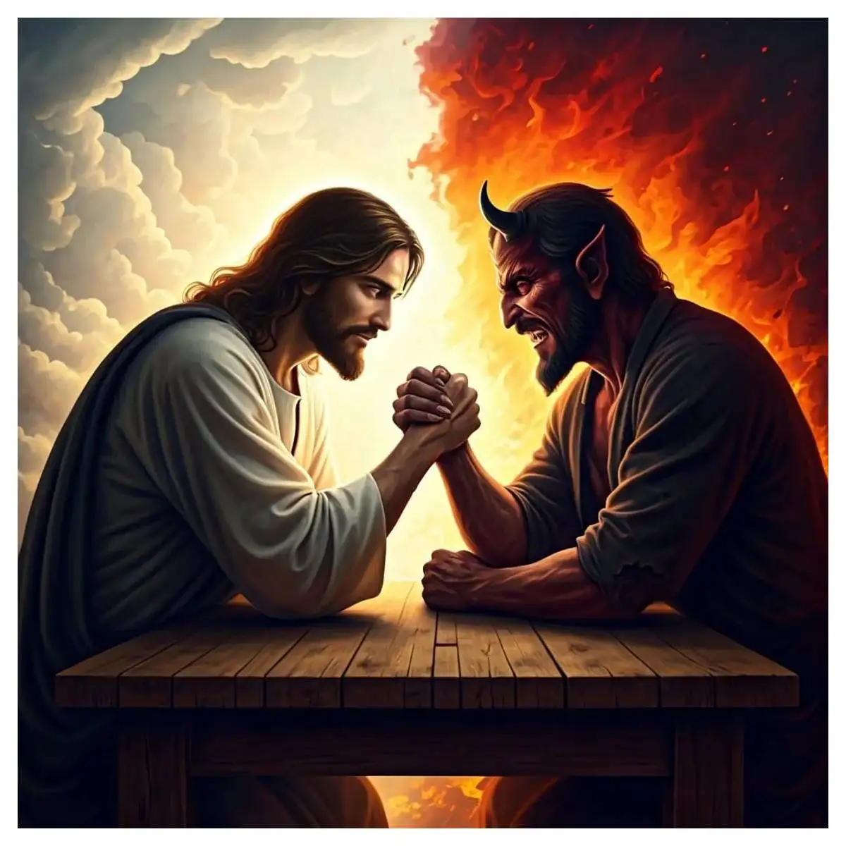 The battle between angels and demons 40X40CM/15.74inch cross stitch Kit diy 11CT/14CT Embroidery hanging