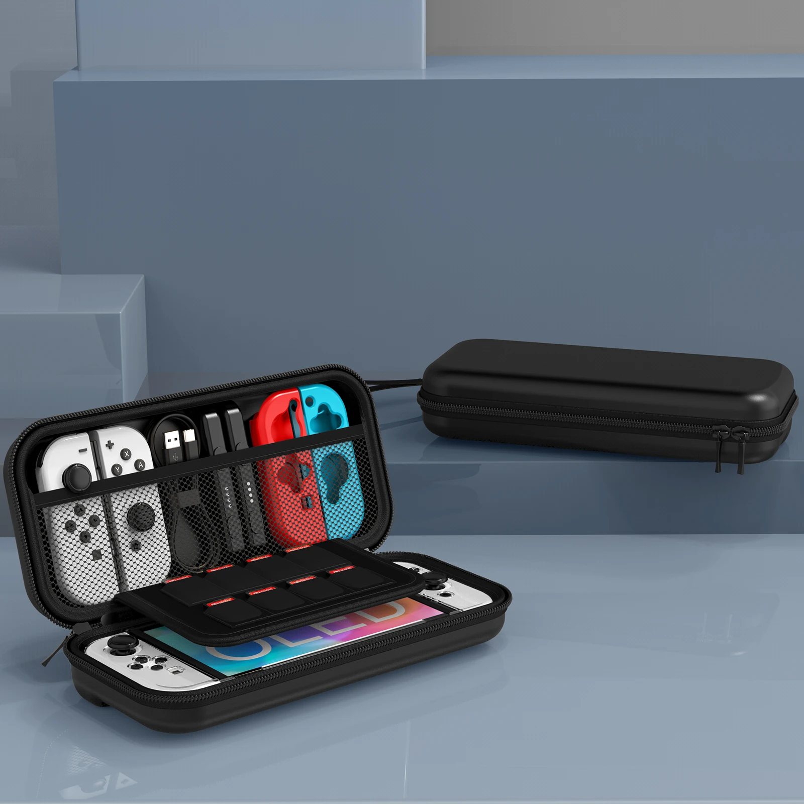 For Switch OLED Model Carrying Case 9 in 1 Accessories Kit for 2022 Nintendo Switch OLED Model  with Protective Case