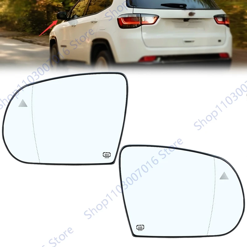 Car Mirror Rear View Mirror Lenses Freelander Reverse Reflector With Heated For Jeep Compass 2017 2018 2019 2020