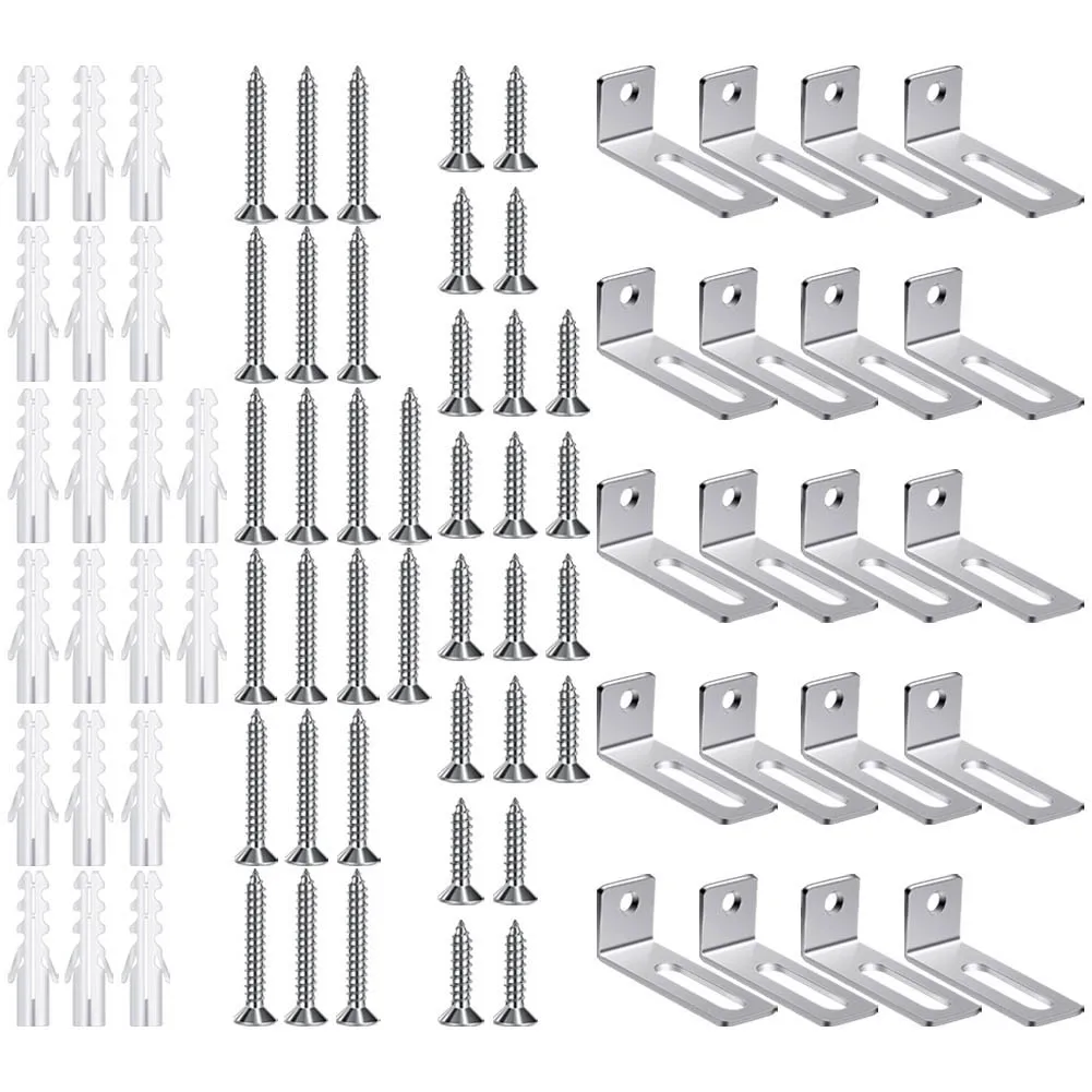 Wall Mount Hardware Kit for Whiteboards Includes Metal Brackets Screws and Expansion Tubes for Strong and Stable Installation