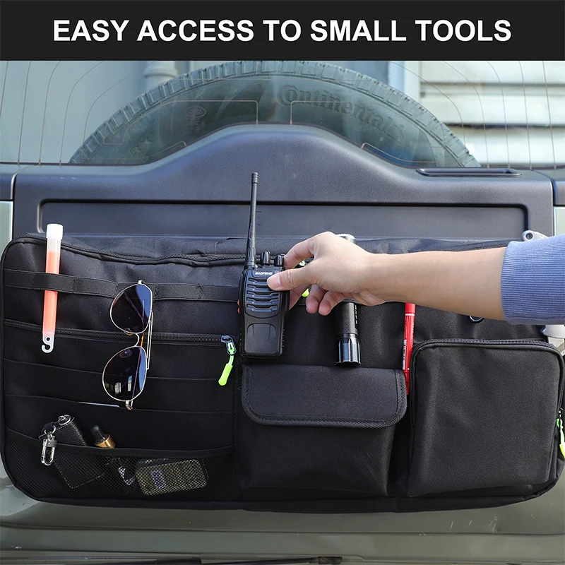 

1Pcs Oxford cloth black For Land Rover Defender 90 110 130 2020-2025 Car tailgate hanging tool storage bag Car accessories