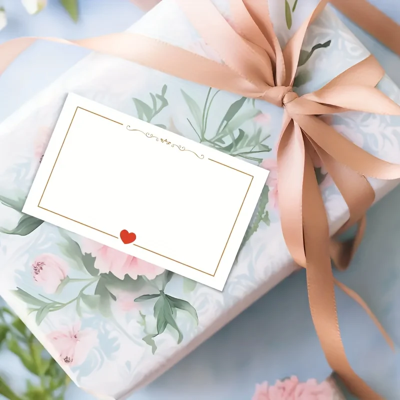 50 قطعة من البطاقات الفارغة على شكل قلب، بطاقات الجيب لحفلات الزفاف، أعياد الميلاد، الذكرى السنوية، العطلات، بطاقات الهدايا، بطاقات الرسائل