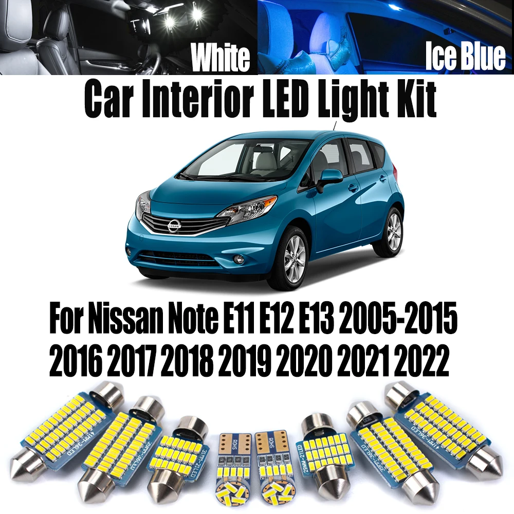 

Canbus для Nissan Note E11 E12 E13 2005-2020 2021 2022 автомобильные купольные лампы для чтения карт без ошибок светодиодный комплект внутреннего освещения аксессуары