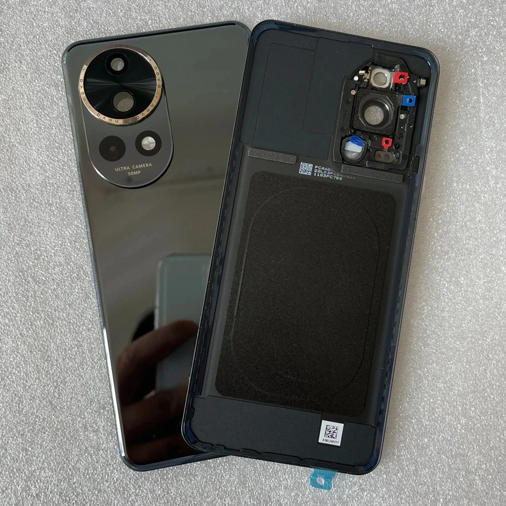 For Nova 12 Pro New Tempered Glass Back Cover For Huawei Nova 12 Pro Spare Parts Back Battery Cover + Camera Frame