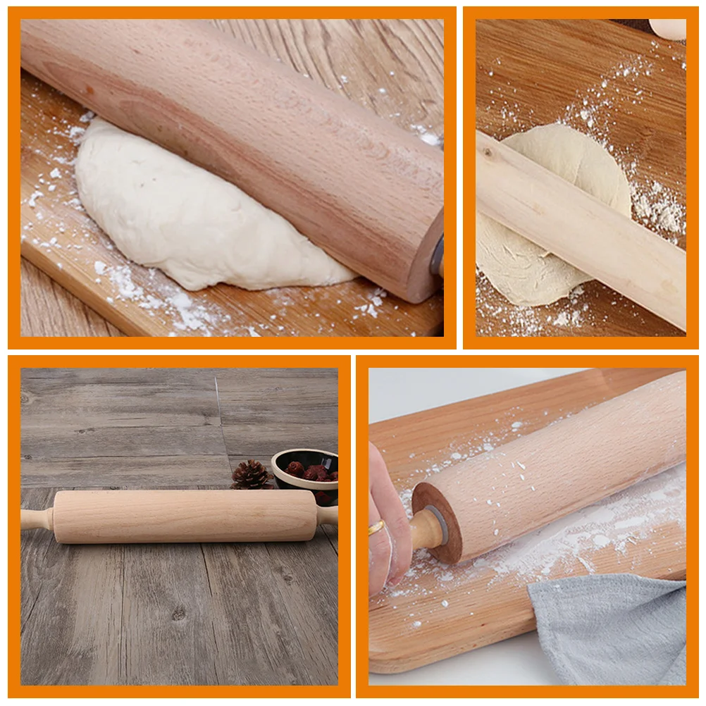 

Solid Wood Kitchen Accessory Dough Roller Rod Smooth Dough Roller Pin Kitchen Accessory Surface Easy Clean Multi Use