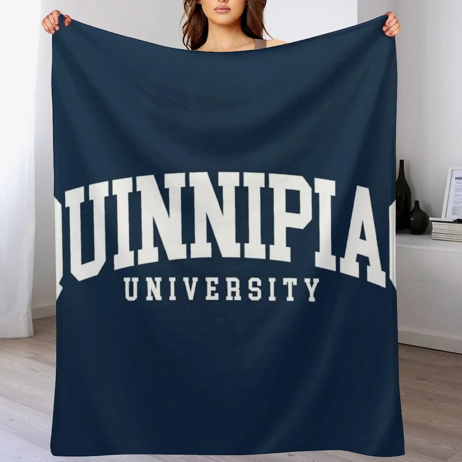 quinnipac - college font curved Throw Blanket Soft Plush Plaid Plush Furrys decorative Blankets