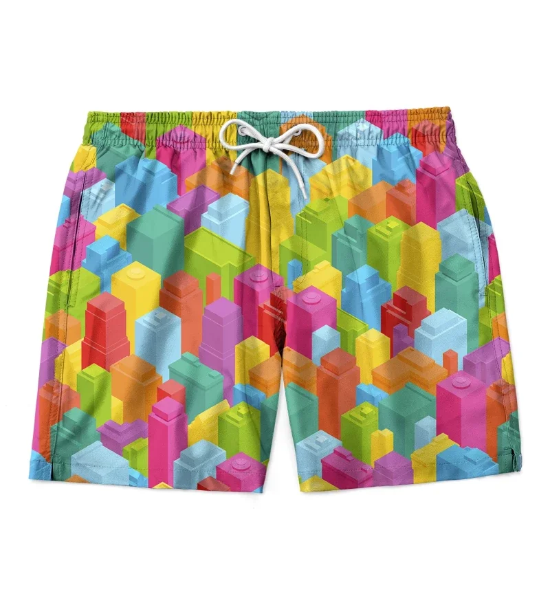 

3D Geometric Printed Men's Casual Shorts Tropical Summer Style Fashionable Shorts Quick Drying Comfortable Shorts