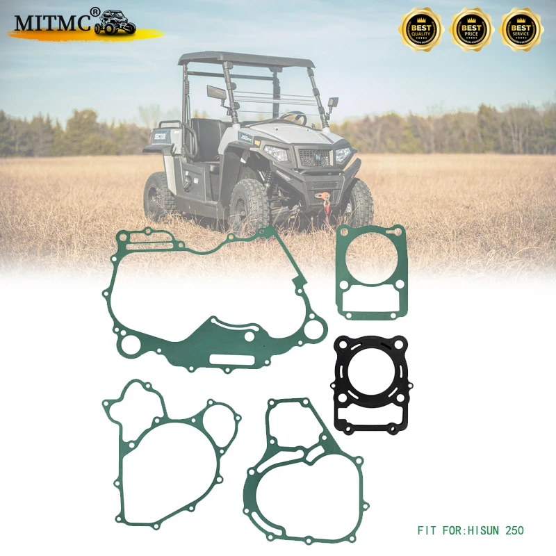 Hisun 250 Engine Gasket Kit Cylinder Head Gasket Crankcase Gasket for Hisun Massimo Bennch HS MSU250 UTV 250cc Sector Vector