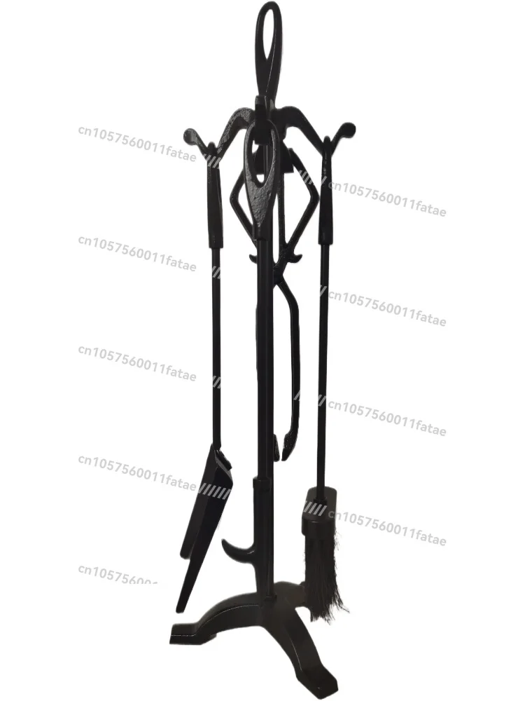 

Fireplace Ash Removal Tool Set, Cast Iron Stove Accessories, Fire Hook、 Fire Tongs Rack、 Baking Stove Cleaning Broom Shovel