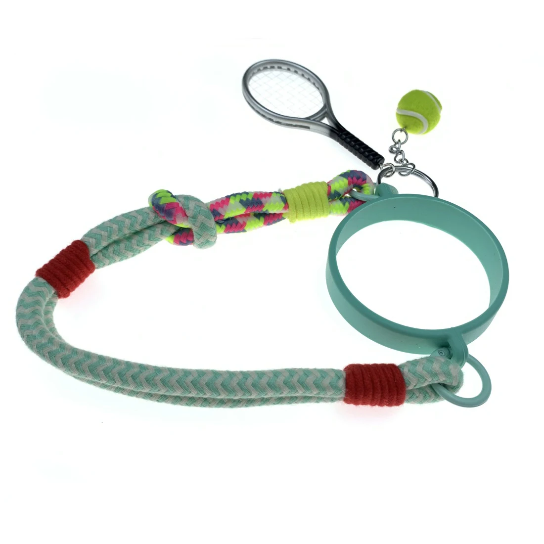 Water Bottle Strap Holder Sling with Tennis racket Sports Keychain, for Owala FreeSip 24 32 40 oz, Hydro Flask, for Walking