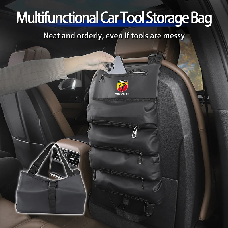 

Car SeatBack Storage Bag Trunk Organizer Tools Stowing Pocket Accessories For FIAT Abarth 500 Tipo Punto Panda Ducato Stilo Fior