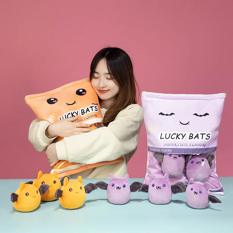 5pcs/lots Creative Bat Plush Toys Bat Snack Plush pumpkin bat doll Pillow Stuffed kawaii Dark Elf Cute Bat Toys for Children Kid