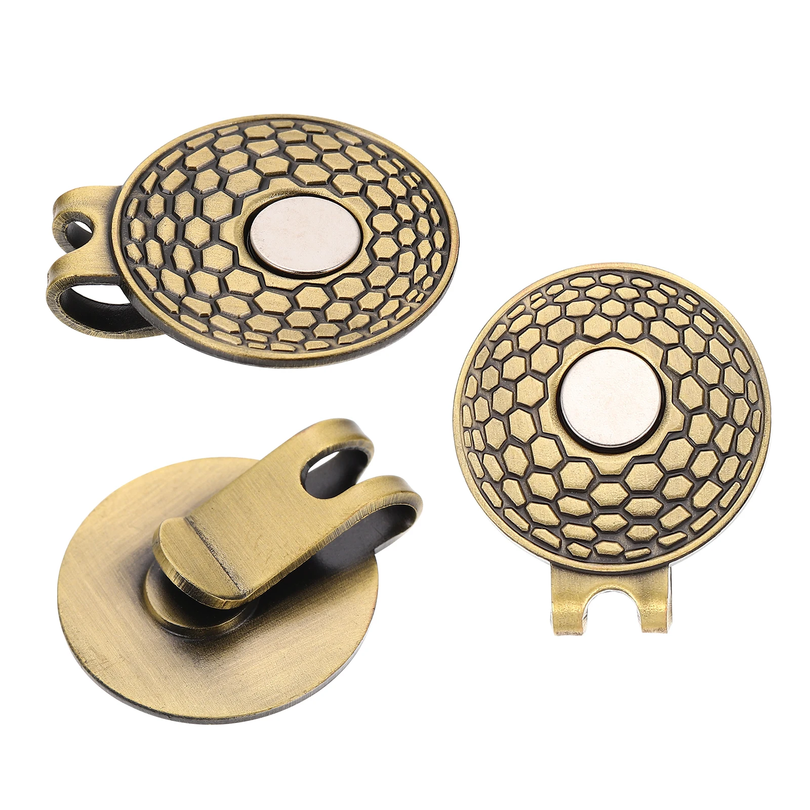 

3 Pcs Zinc Alloy Golf Ball Mark Marker Hat Clip for Hats Visors Golfs Training Aid Lightweight Durable Golfs Accessory Storage