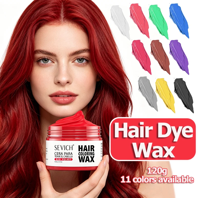Cera Temporal para Colorear el Cabello, Crema de Color Lavable para Peinados DIY, Cera para Teñir el Cabello en Fiestas, 11 Colores